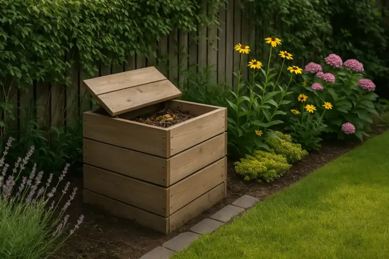 Come integrare una compostiera nel giardino? Progetto a basso impatto e zero intralcio visivo