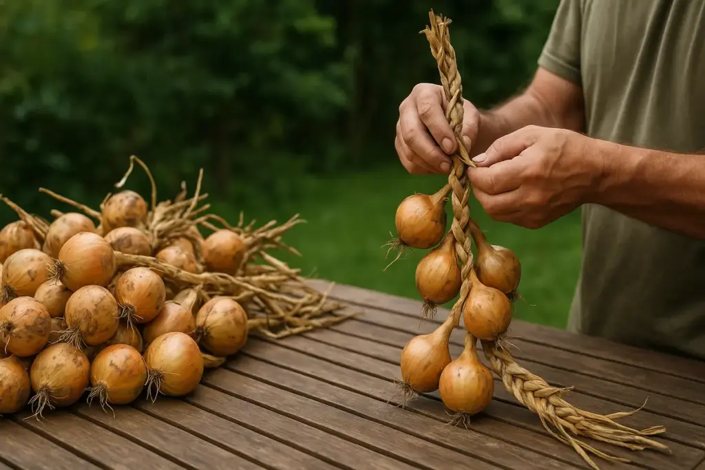 Come conservare le cipolle appena raccolte: Tecnica tradizionale per mantenerle a lungo