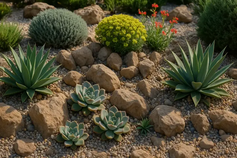 Giardino roccioso ornamentale: Scelta delle piante che richiedono quasi nessuna irrigazione