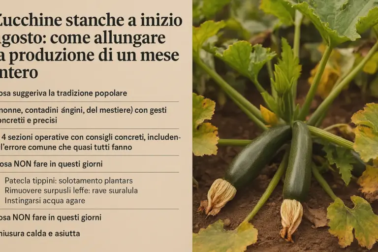 Zucchine stanche a inizio agosto: come allungare la produzione di un mese intero