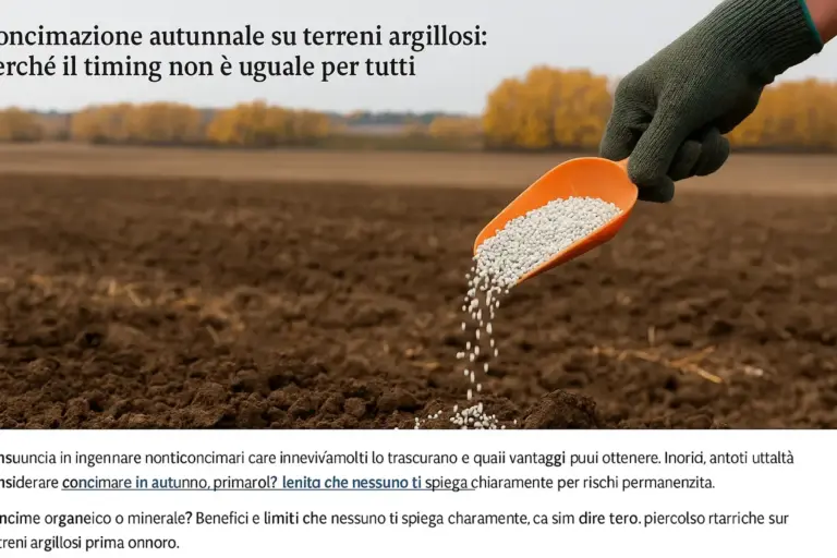Concimazione autunnale su terreni argillosi: perché il timing non è uguale per tutti