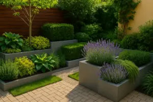 Fioriere in giardino piccolo: la scelta di forma che moltiplica lo spazio visivo
