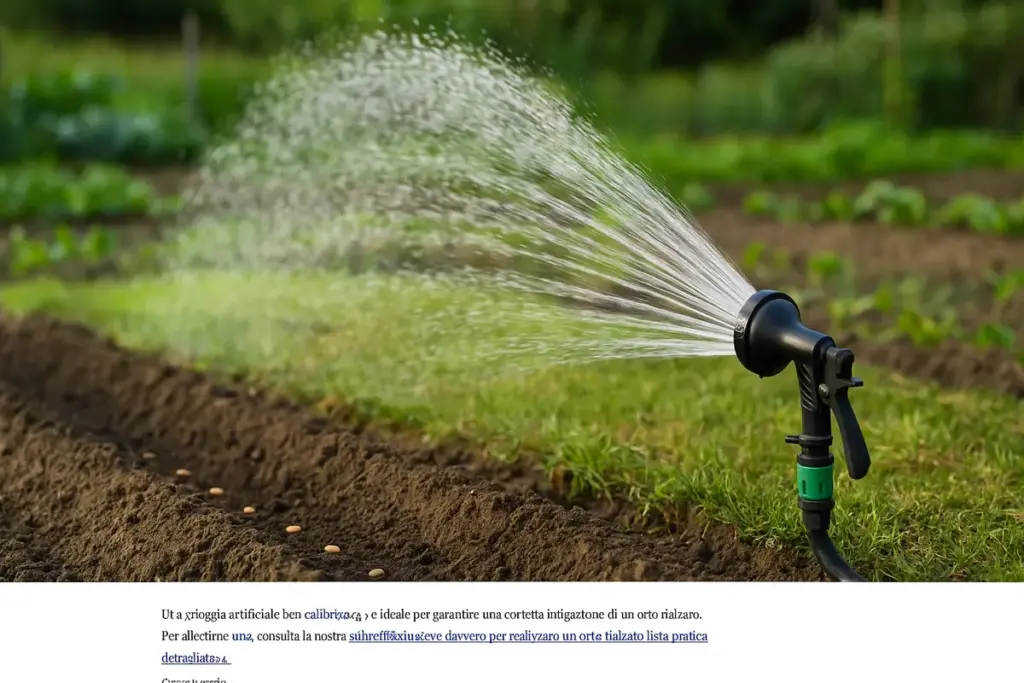 Pressione dell’acqua per irrigare l’orto: il valore che protegge i semi appena interrati