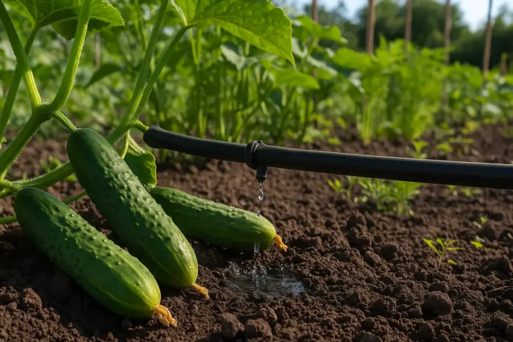 Cetrioli in estate nell’orto: il metodo d’irrigazione che regge la canicola