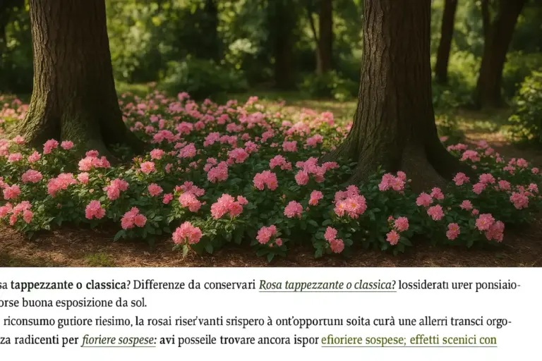 Rosa tappezzante sotto gli alberi: come gestire ombra e concorrenza radicale