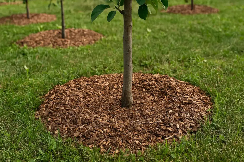 Pacciame attorno agli alberi da frutto: la distanza dal tronco che salva le radici