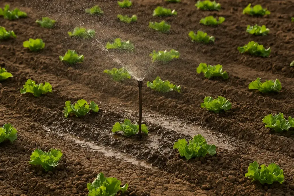 Irrigazione a pioggia su terreno argilloso nell’orto: come evitare la crosta in superficie