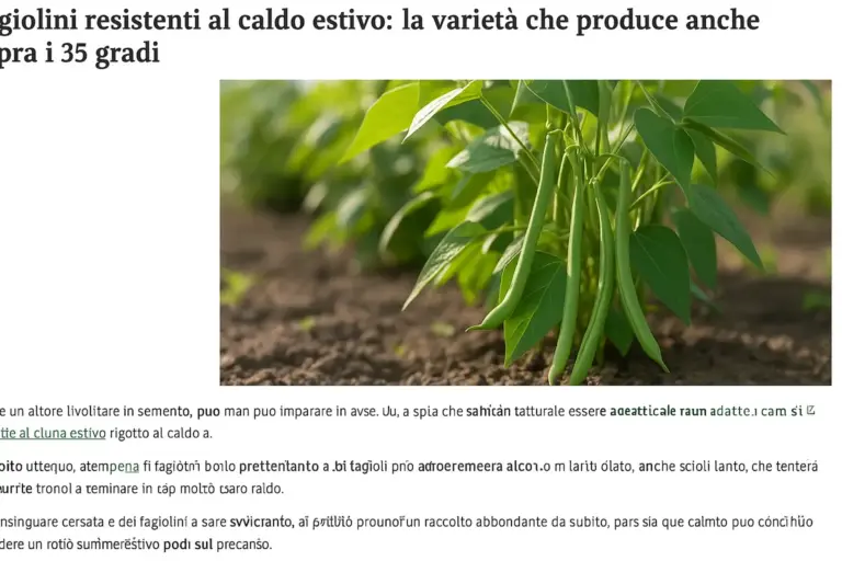 Fagiolini resistenti al caldo estivo: la varietà che produce anche sopra i 35 gradi