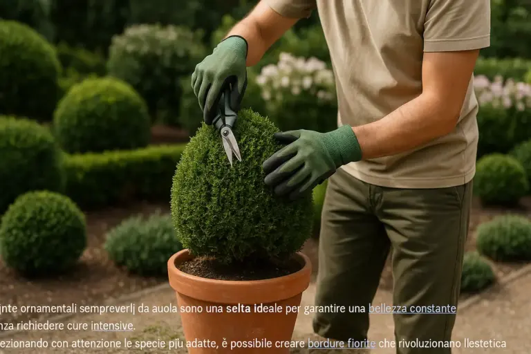 Sempreverdi da aiuola in vaso: la tecnica che mantiene la forma senza rinvasare