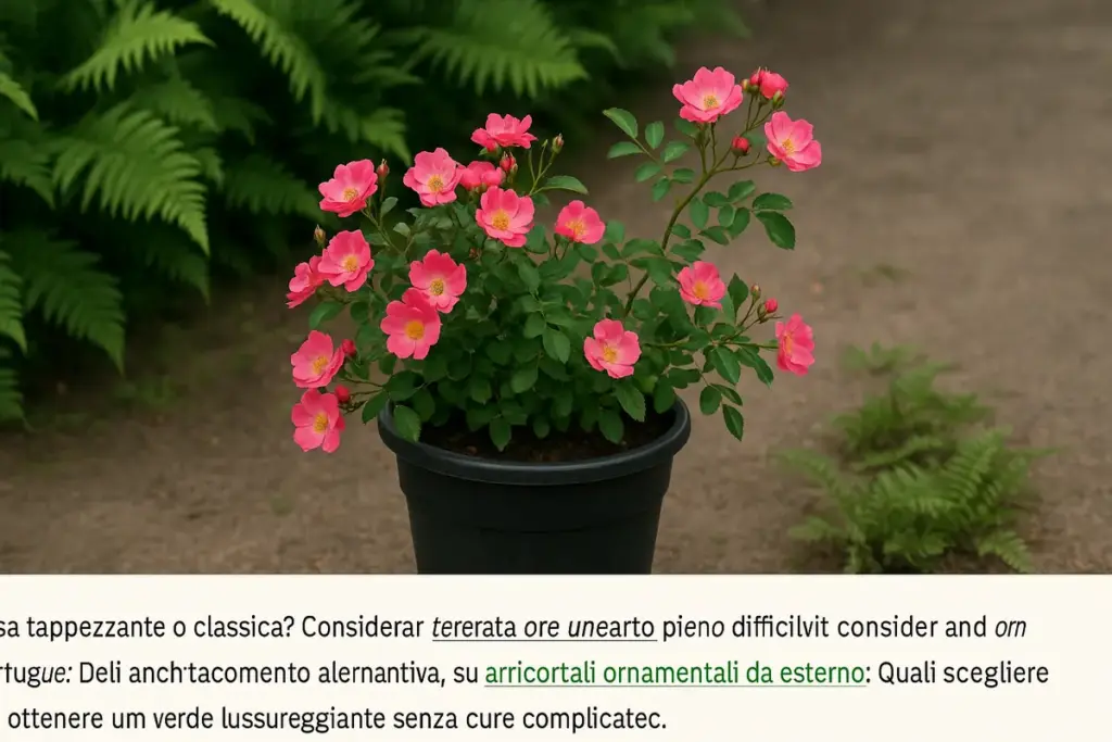 Rosa tappezzante in vaso: l’errore di contenitore che blocca la diffusione