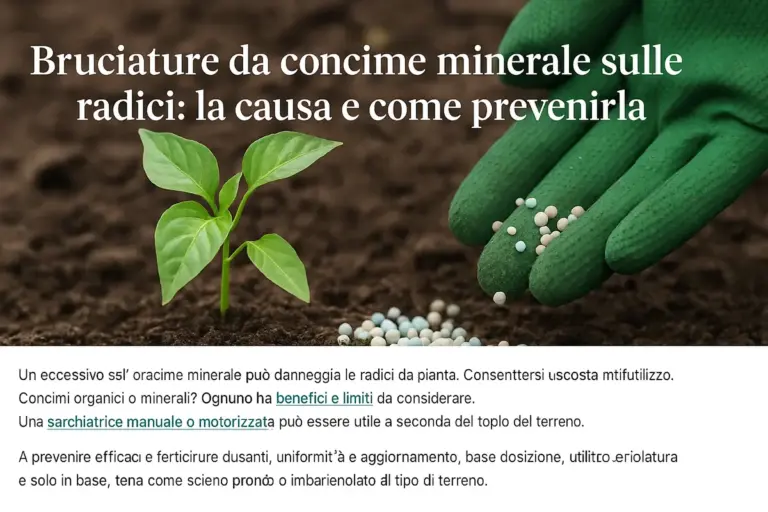Bruciature da concime minerale sulle radici: la causa e come prevenirla